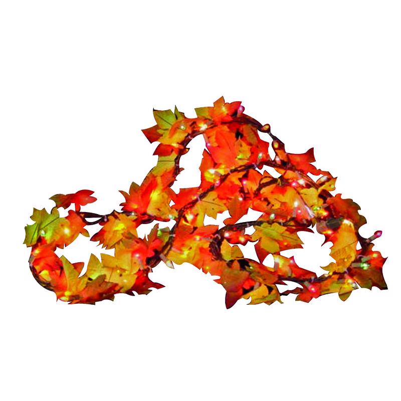 SYLVANIA - Sylvania Multicolored Prelit Leaf Garland Fall Decor