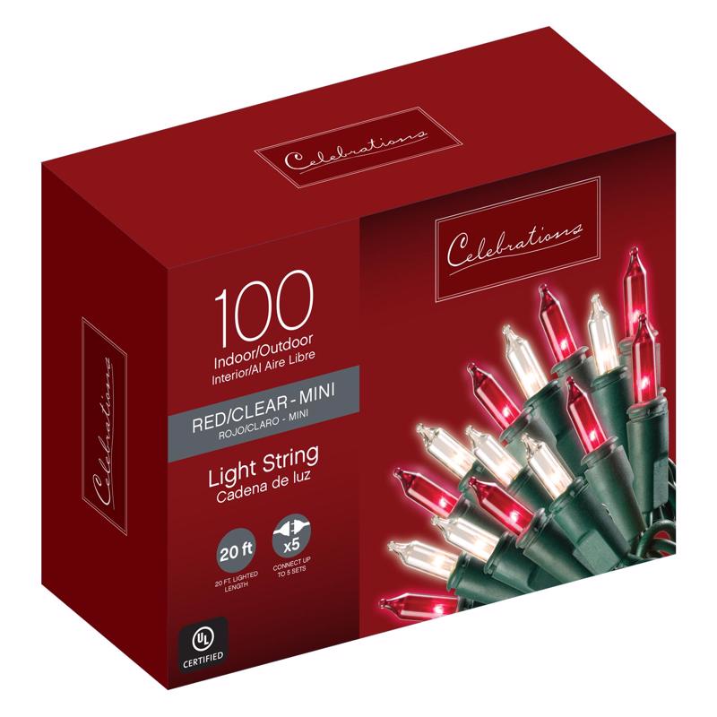 CELEBRATIONS - Celebrations Incandescent Mini Multicolored 100 ct String Christmas Lights 20 ft. [4005-71]