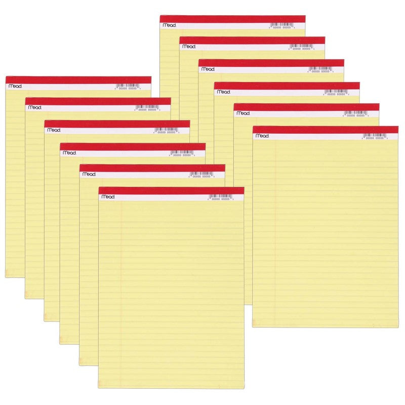 MEAD - Standard Legal Pad, 8.5" x 11.75", 50 Sheets, 12 Pads