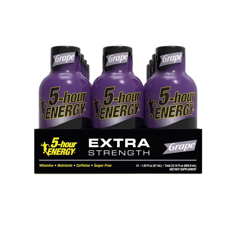 5 HOUR ENERGY - 5-Hour Energy Extra Strength Sugar Free Grape Energy Shot 1.93 oz - Case of 12