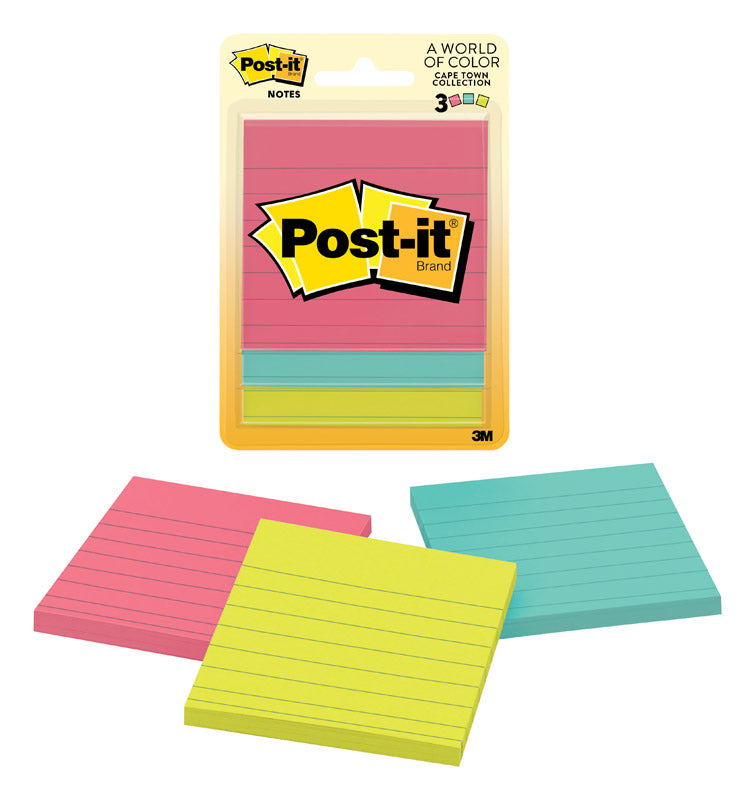 POST-IT - Post-It 3 in. W X 3 in. L Assorted Sticky Notes 3 pad [6301]