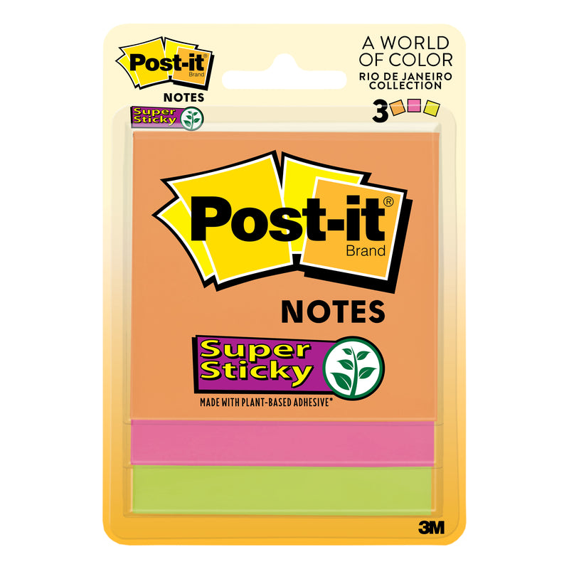 POST-IT - Post-It 3 in. W X 3 in. L Assorted Sticky Notes 3 pad [3321-SSAU]