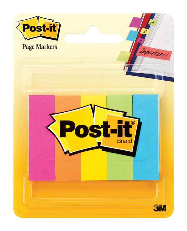 POST-IT - Post-It 0.5 in. W X 2 in. L Assorted Page Markers 5 pad
