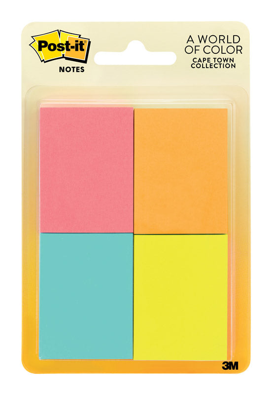 POSTIT PostIt 1.5 in. W X 2 in. L Assorted Sticky Notes 4 pad