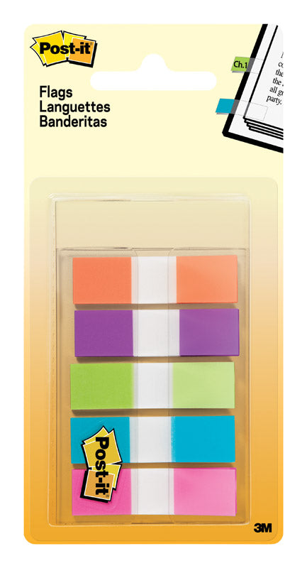 POST-IT - Post-it 0.5 in. W X 1.7 in. L Assorted Flag Page Markers 5 pad