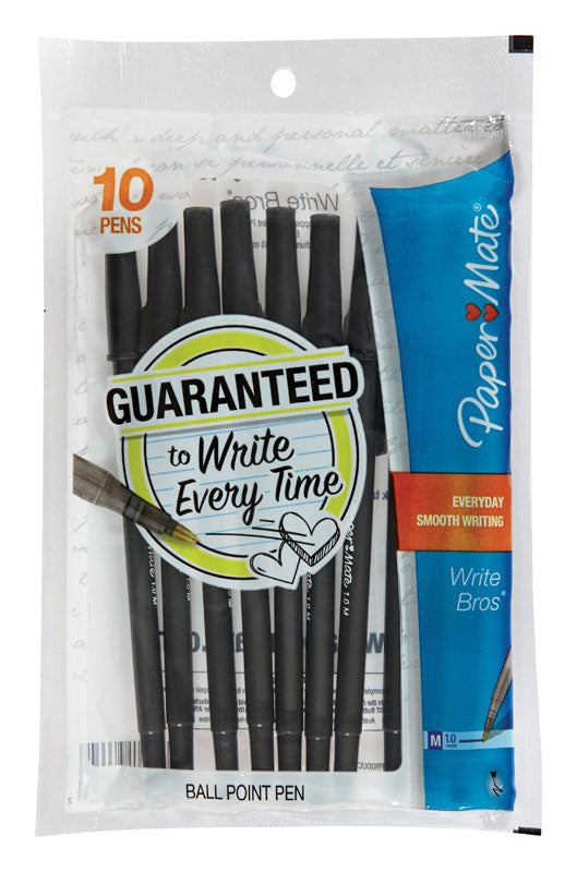 PAPER MATE - Paper Mate Write Bros Black Ball Point Pen 10 pk - Case of 12