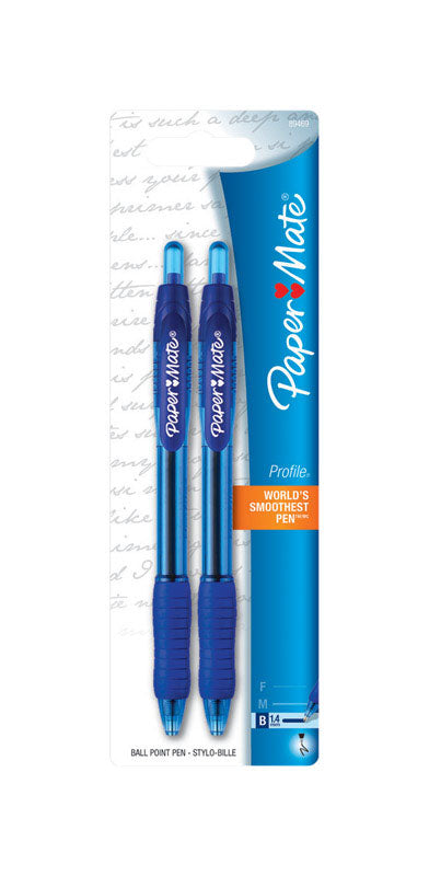 PAPER MATE - Paper Mate Profile Blue Retractable Ball Point Pen 2 pk - Case of 6