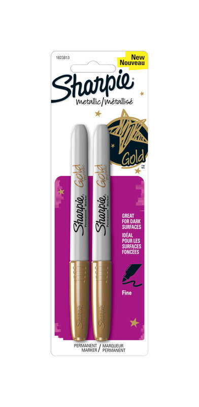 SHARPIE - Sharpie Metallic Gold Fine Tip Permanent Marker 2 pk