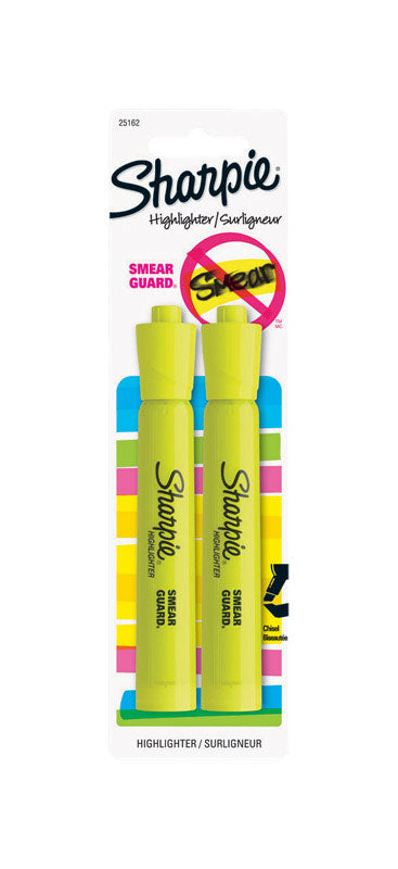 SHARPIE - Sharpie Accent Neon Color Yellow Chisel Tip Highlighter 2 pk - Case of 6