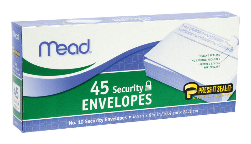 MEAD - Mead 9.5 in. W X 4.12 in. L No. 10 White Envelopes 45 pk - Case of 24