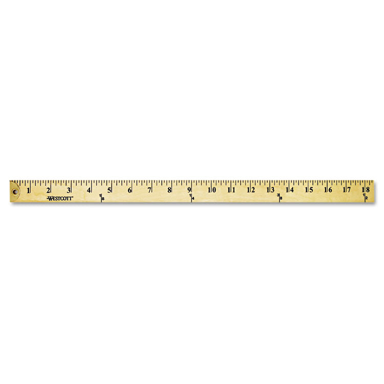 Westcott - Wood Yardstick with Metal Ends, 36" Long. Clear Lacquer Finish