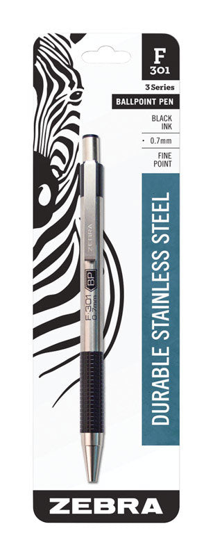 ZEBRA - Zebra F-301 Black Retractable Ball Point Pen 1 pk - Case of 12
