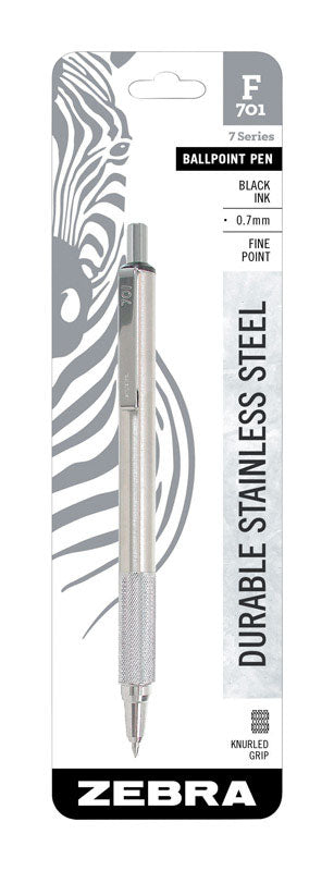 ZEBRA - Zebra F-701 Black Retractable Ball Point Pen 1 pk - Case of 6