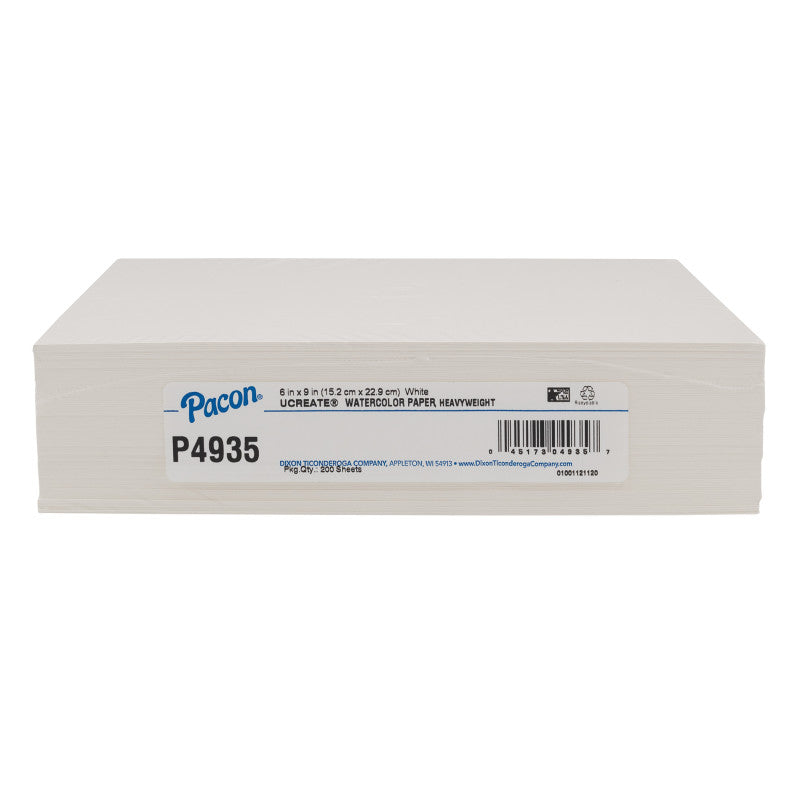 UCREATE - Watercolor Paper, White, 90 lb., 6" x 9", 200 Sheets