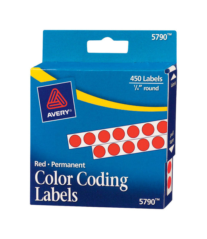 AVERY - Avery 1/4 in. H X 1/4 in. W Round Red Color Coding Label 450 pk