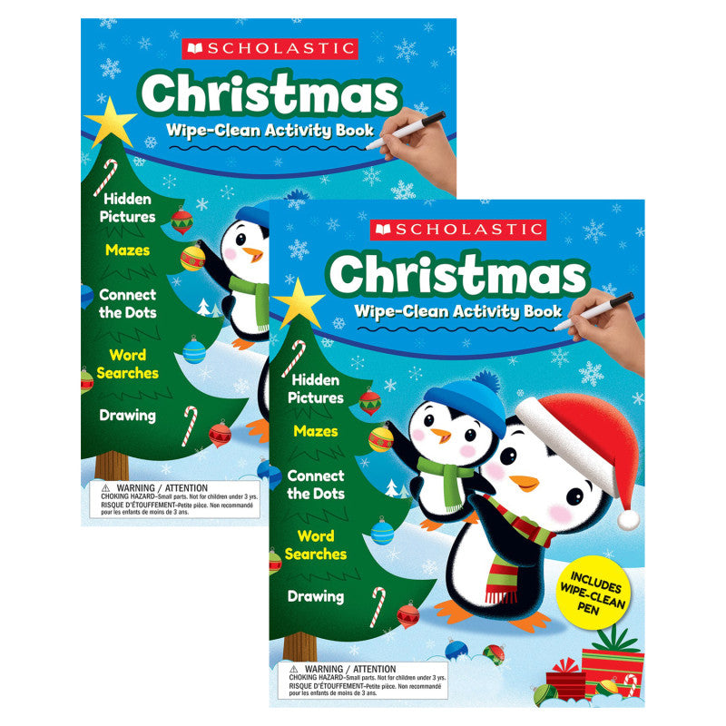 SCHOLASTIC TEACHING SOLUTIONS - Christmas Wipe-Clean Activity Book, Pack of 2