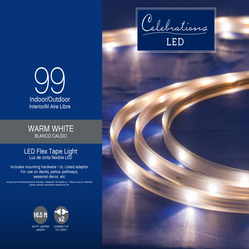 CELEBRATIONS - Celebrations LED Clear/Warm White 99 ct Rope Christmas Lights 16.4 ft.