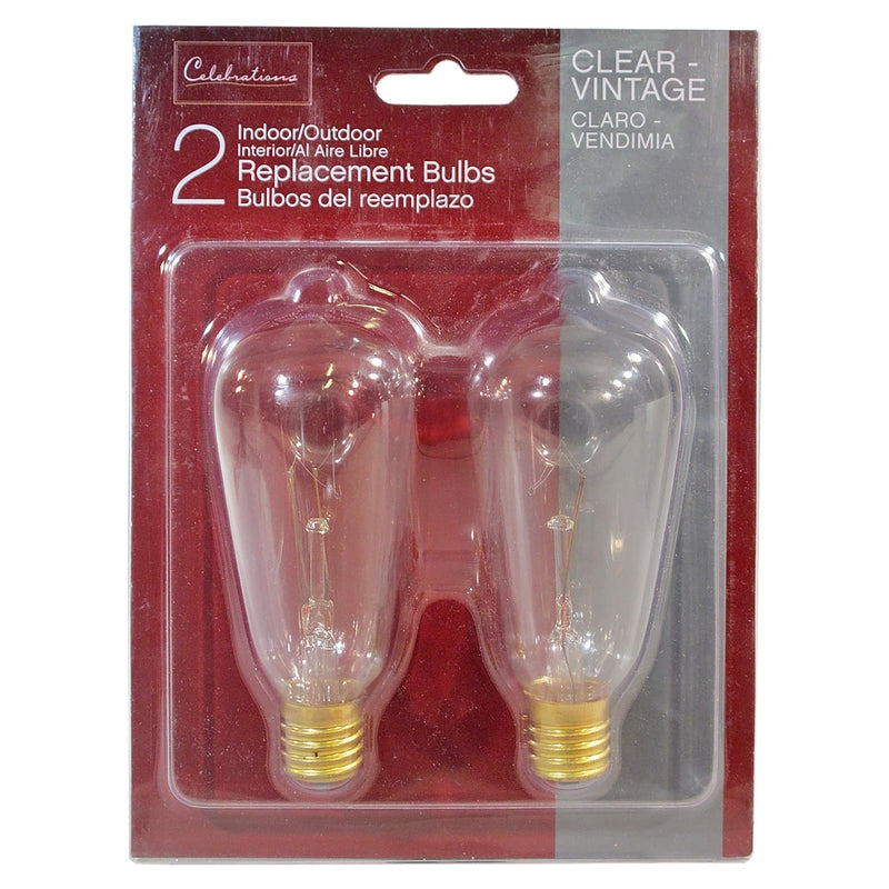 CELEBRATIONS - Celebrations Incandescent C9 Clear/Warm White 2 ct Replacement Christmas Light Bulbs