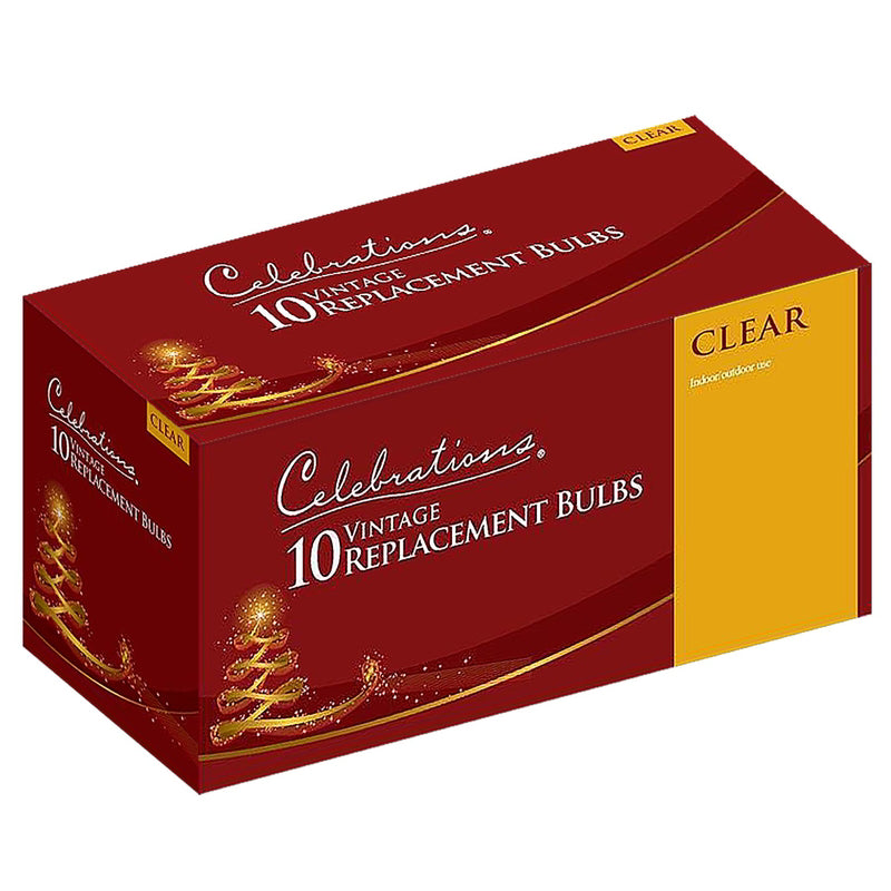 CELEBRATIONS - Celebrations Incandescent G40 Globe Clear/Warm White 10 ct Replacement Christmas Light Bulbs