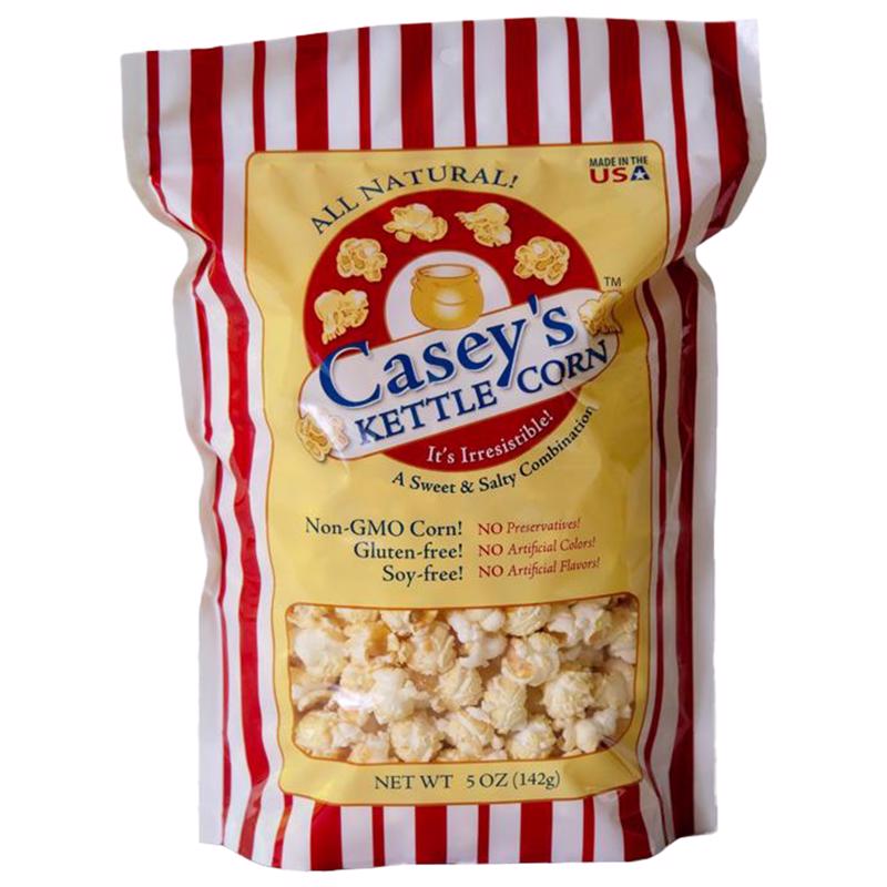 CASEY'S KETTLE CORN - Casey's Kettle Corn Lighly Sweetened and Salted Popcorn 5 oz Bagged - Case of 10