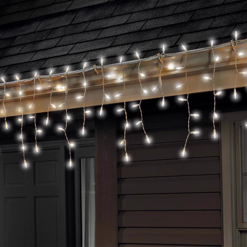 CELEBRATIONS - Celebrations Blue LED Mini Cool White 100 ct Icicle Christmas Lights 5.67 ft. - Case of 12