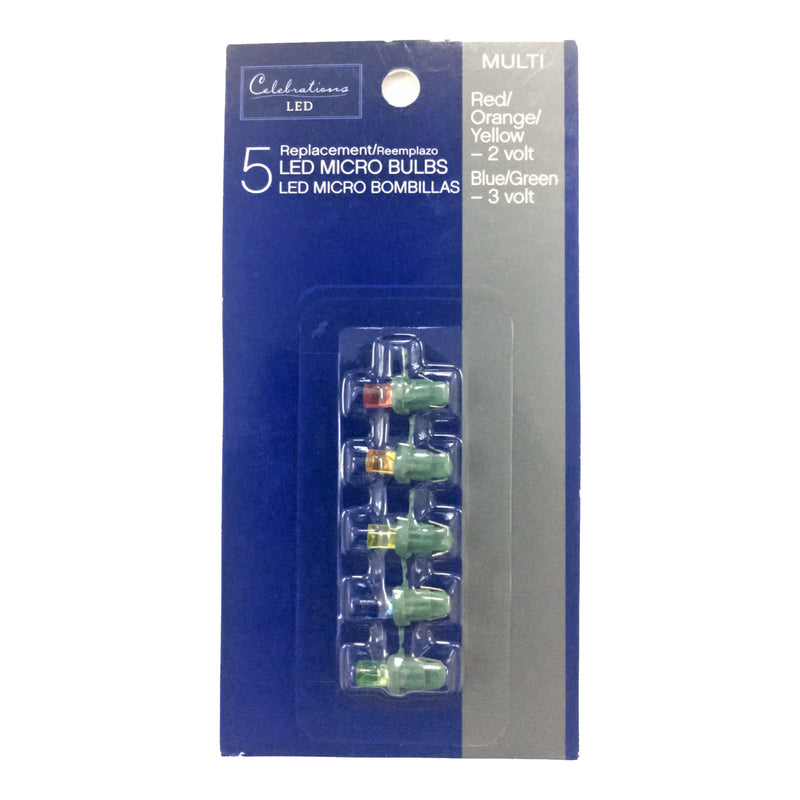 CELEBRATIONS - Celebrations LED Micro/5mm Multicolored 5 ct Replacement Christmas Light Bulbs