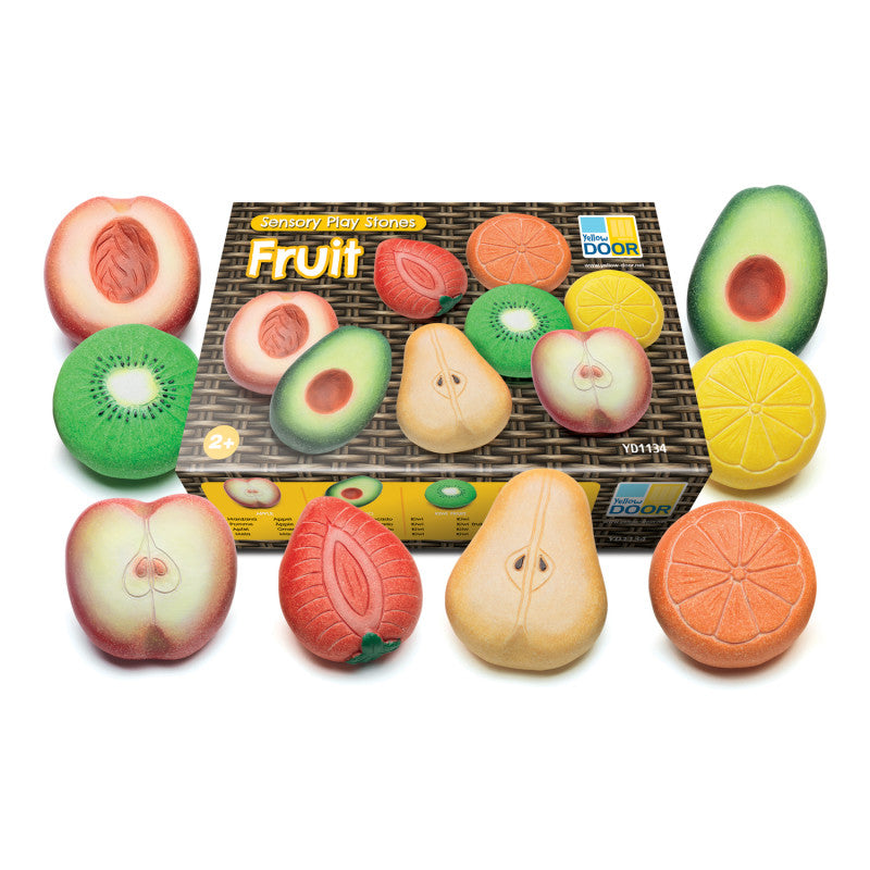YELLOW DOOR - Fruit Sensory Play Stones, Set of 8