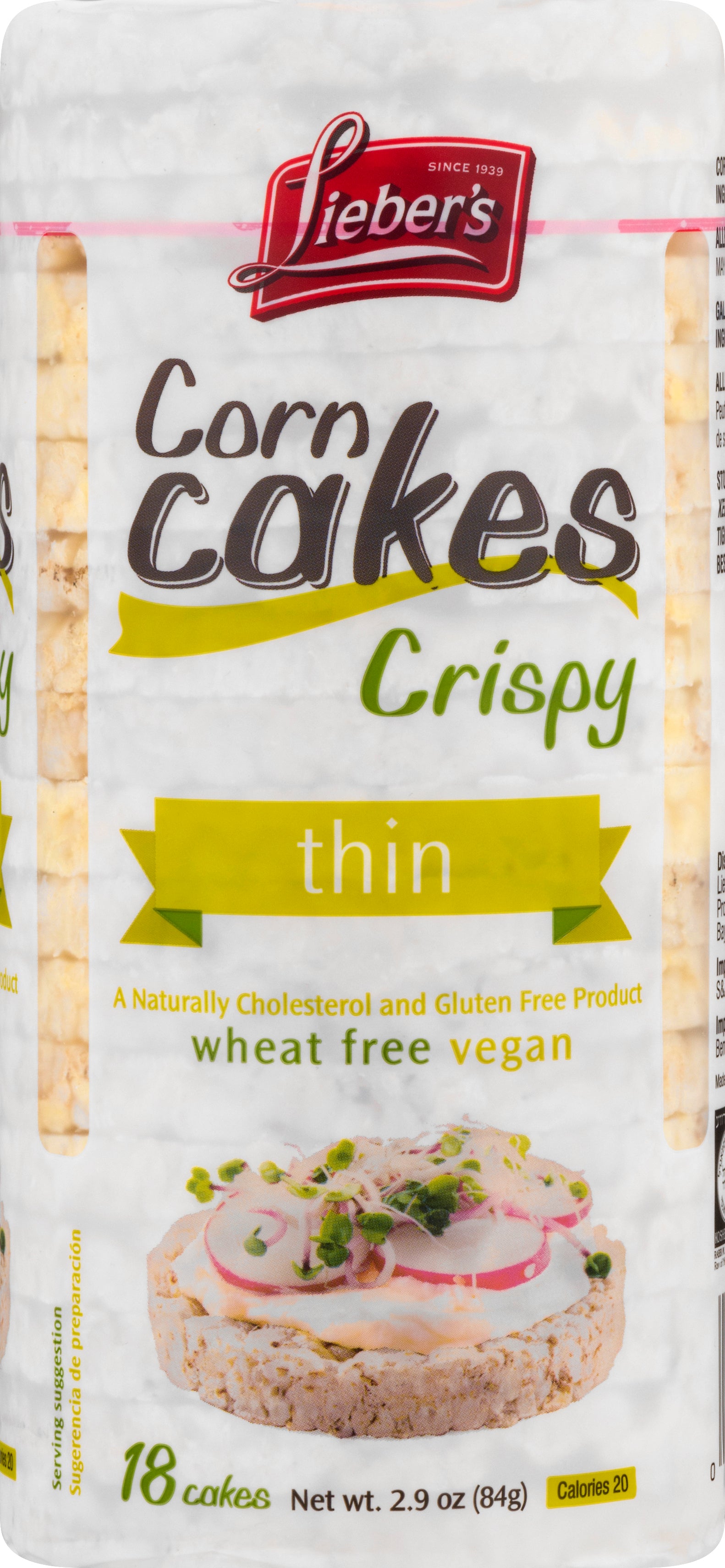 Liebers Crispy Thin Corn Cakes 18 ea - Case of 12