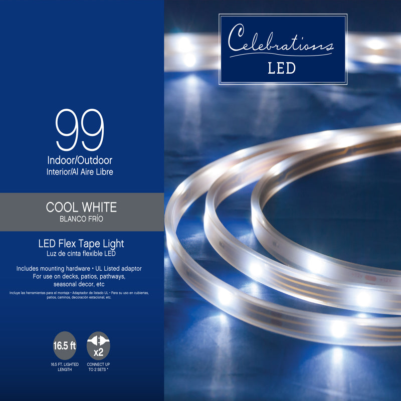 CELEBRATIONS - Celebrations LED Cool White 99 ct Rope Christmas Lights 16.4 ft.