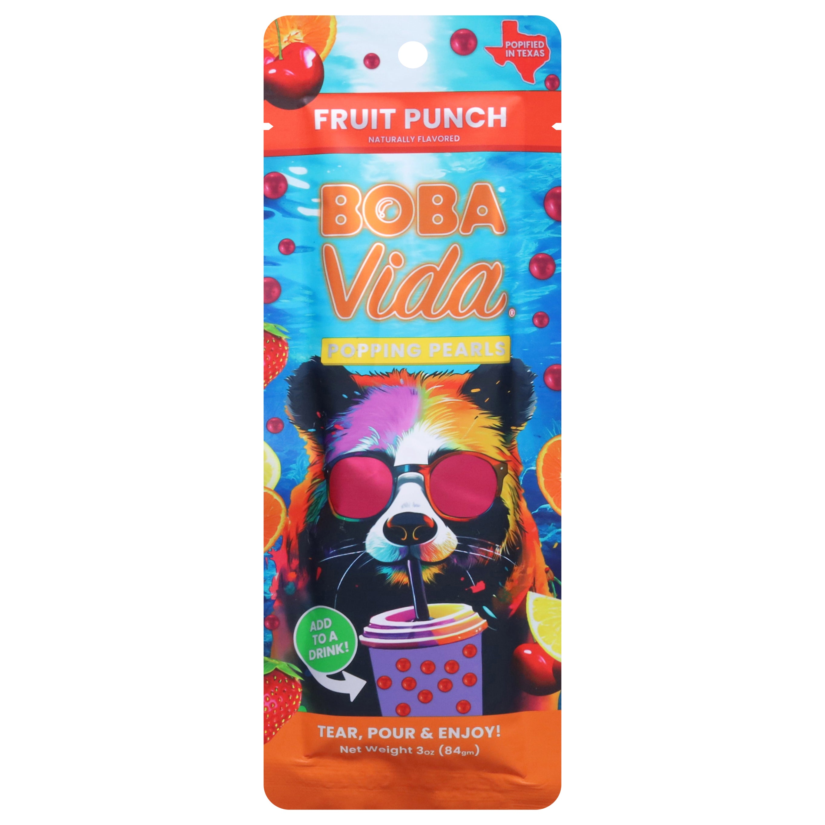 Bobavida Fruit Punch Popping Pearls 3 oz - Case of 10
