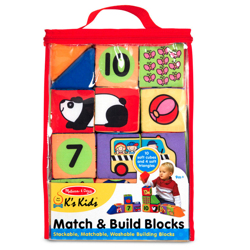 MELISSA & DOUG - Match & Build Soft Blocks, 14 Pieces