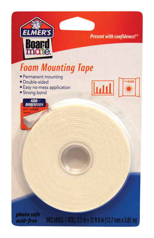 ELMER'S - Elmer's Boardmate Double Sided 0.5 in. W X 12.5 ft. L Mounting Tape White