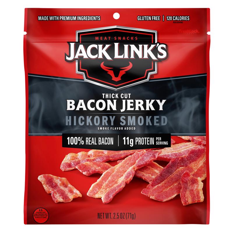 JACK LINK'S - Jack Link's Hickory Smoked Bacon Jerky 2.5 oz Pegged - Case of 8