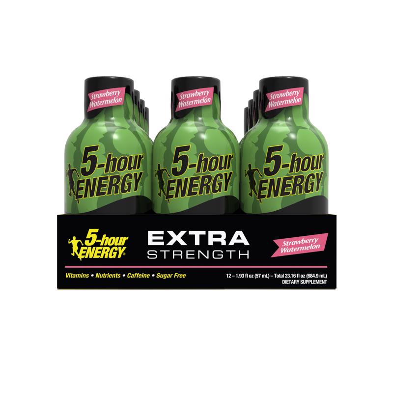 5-HOUR ENERGY - 5-Hour Energy Extra Strength Sugar Free Strawberry Watermelon Energy Shot 1.93 oz - Case of 12