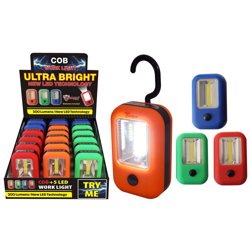 MAX FORCE - Max Force 180 lm Assorted LED Work Light Flashlight AAA Battery - Case of 18