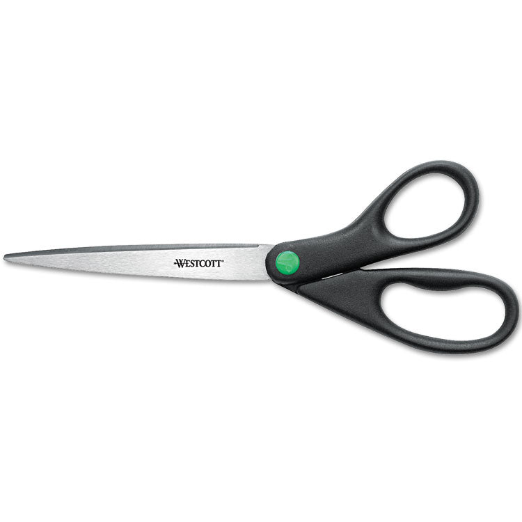 Westcott - KleenEarth Scissors, 9" Long, 3.75" Cut Length, Black Straight Handle