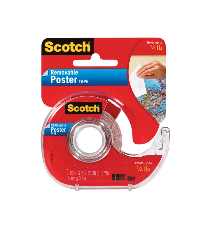 SCOTCH - 3M Scotch Double Sided 3/4 in. W X 150 in. L Poster Tape Clear - Case of 6