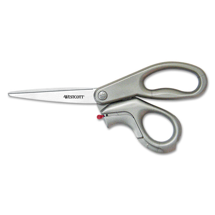 Westcott - E-Z Open Box Opener Stainless Steel Shears, 8" Long, 3.25" Cut Length, Gray Offset Handle