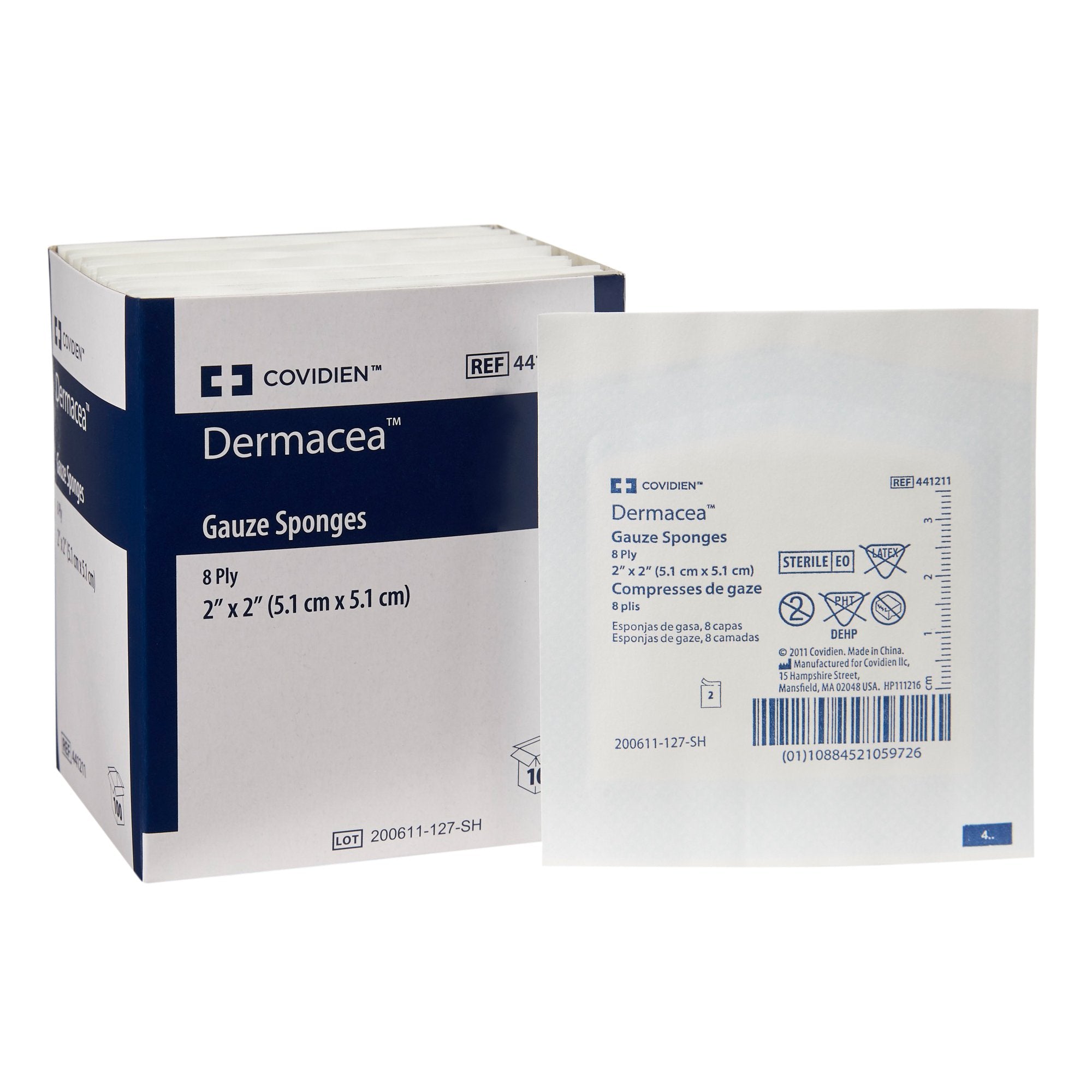Cardinal - Gauze Sponge Dermacea™ 2 X 2 Inch 8-Ply Sterile 10 per Pack [50/BX]