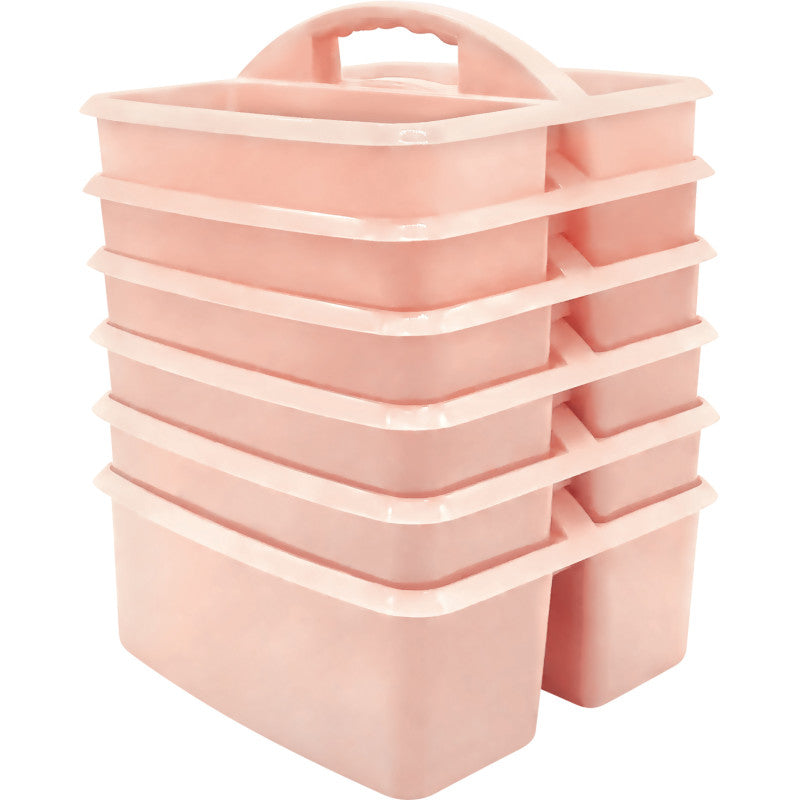 TEACHER CREATED RESOURCES - Blush Plastic Storage Caddy, Pack of 6