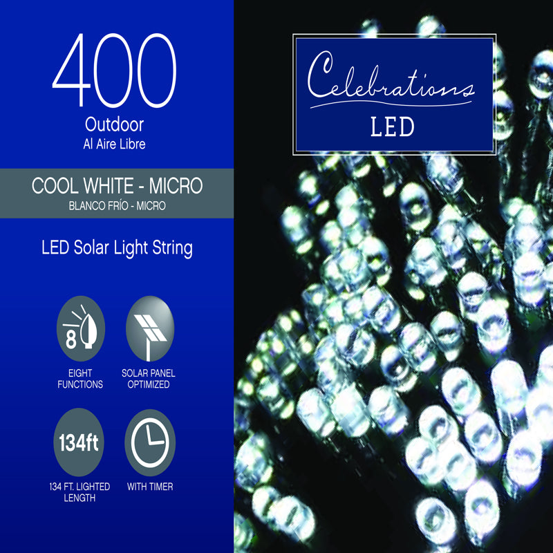 CELEBRATIONS - Celebrations LED Micro/5mm Cool White 400 ct String Christmas Lights 134 ft. - Case of 4