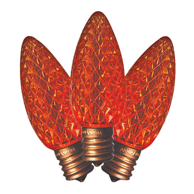 HOLIDAY BRIGHT LIGHTS - Holiday Bright Lights LED C9 Orange 25 ct Replacement Christmas Light Bulbs