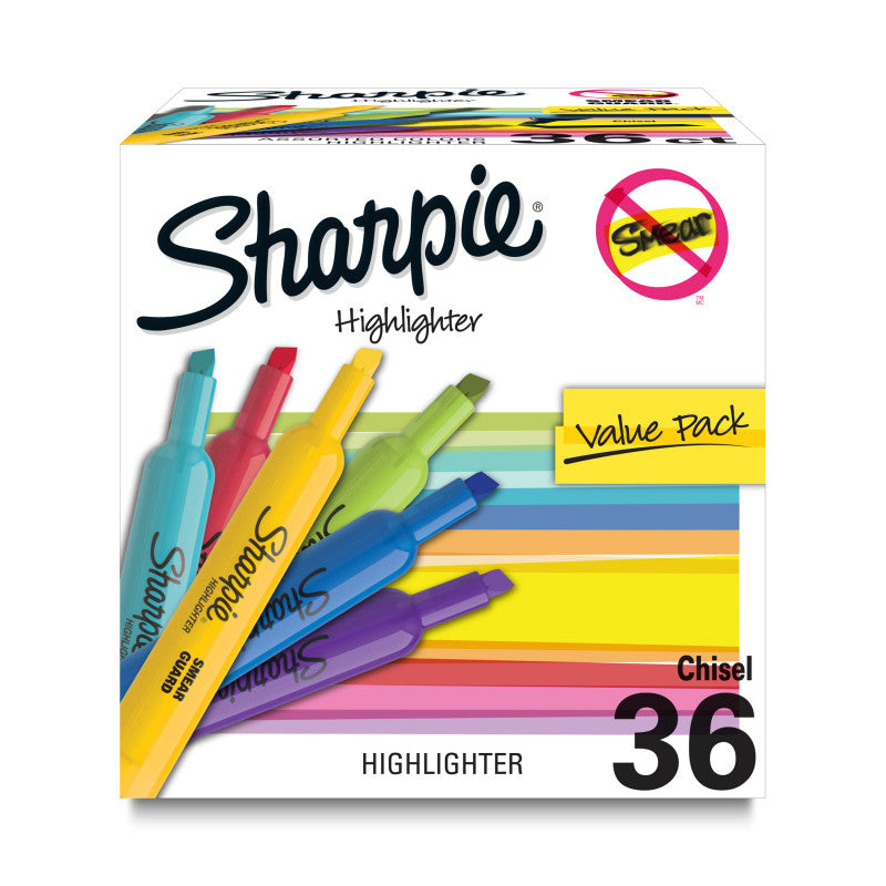 SHARPIE - Tank Highlighters, Assorted, Pack of 36