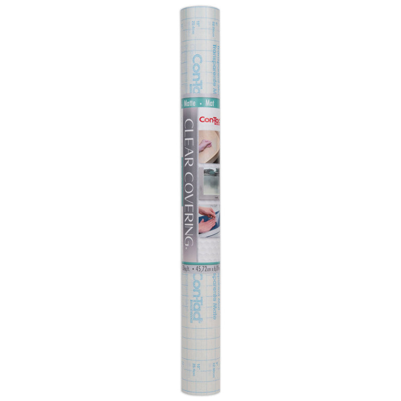 Clear Cover™ Adhesive Covering, Clear, 18" x 16 ft, Matte