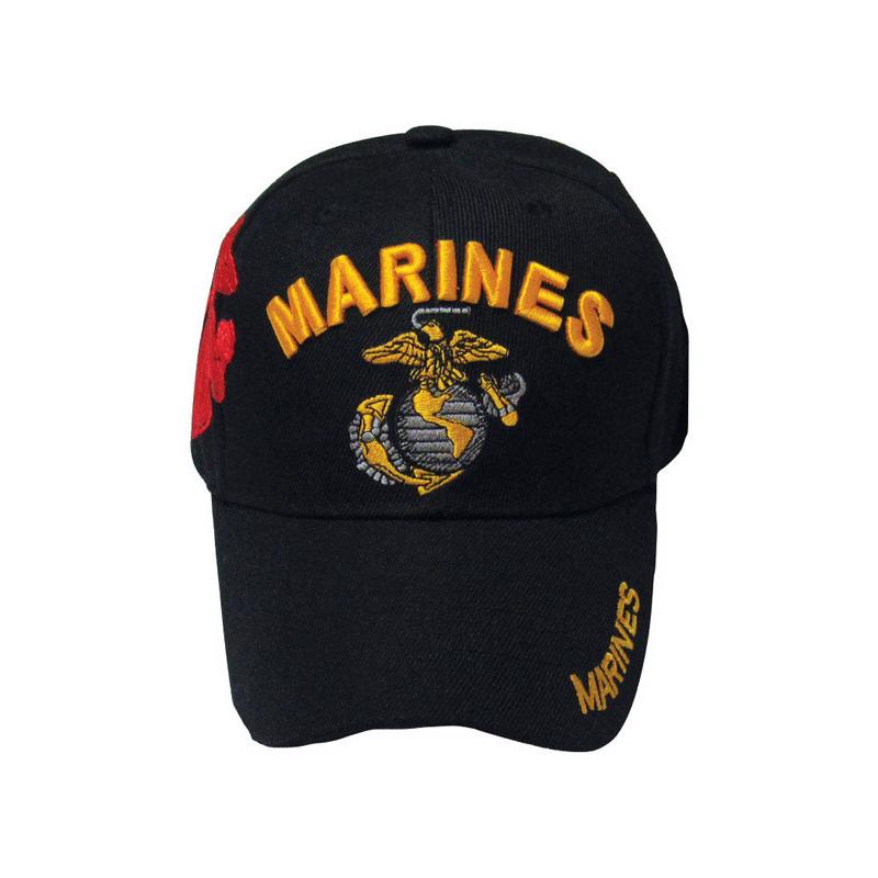 JWM - JWM U.S. Marines Logo Baseball Cap Black One Size Fits All - Case of 6