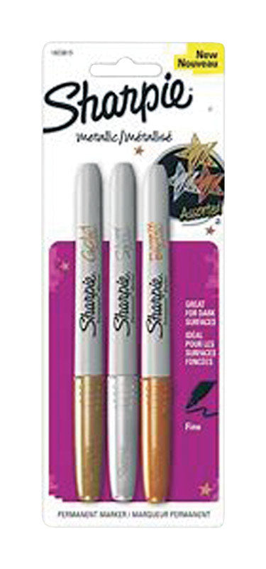 SHARPIE - Sharpie Metallic Assorted Fine Tip Markers 3 pk - Case of 6