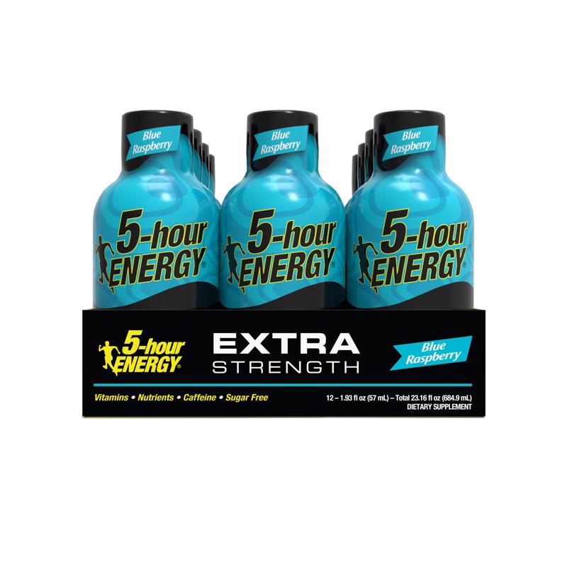 5-HOUR ENERGY - 5-Hour Energy Extra Strength Sugar Free Blue Raspberry Energy Shot 1.93 oz - Case of 12