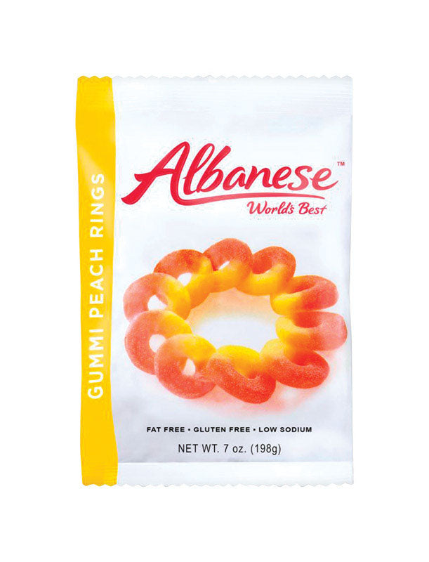 ALBANESE - Albanese Peach Gummi Candy 7 oz - Case of 12