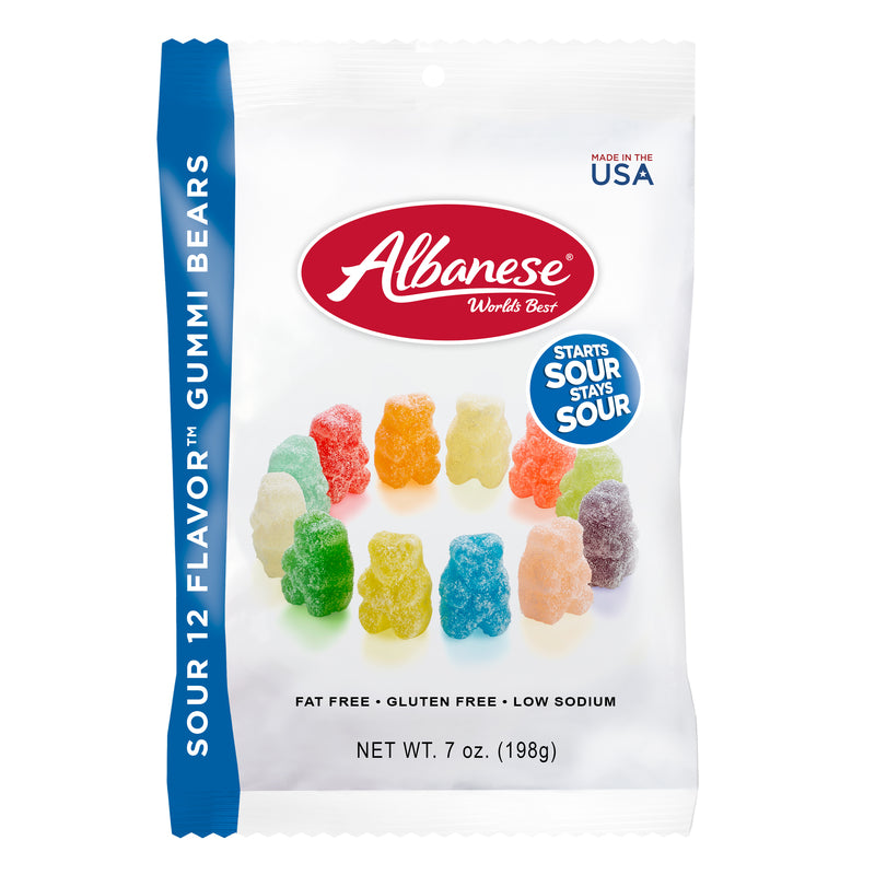 ALBANESE - Albanese Assorted Sour Gummie Candy 7 oz - Case of 12