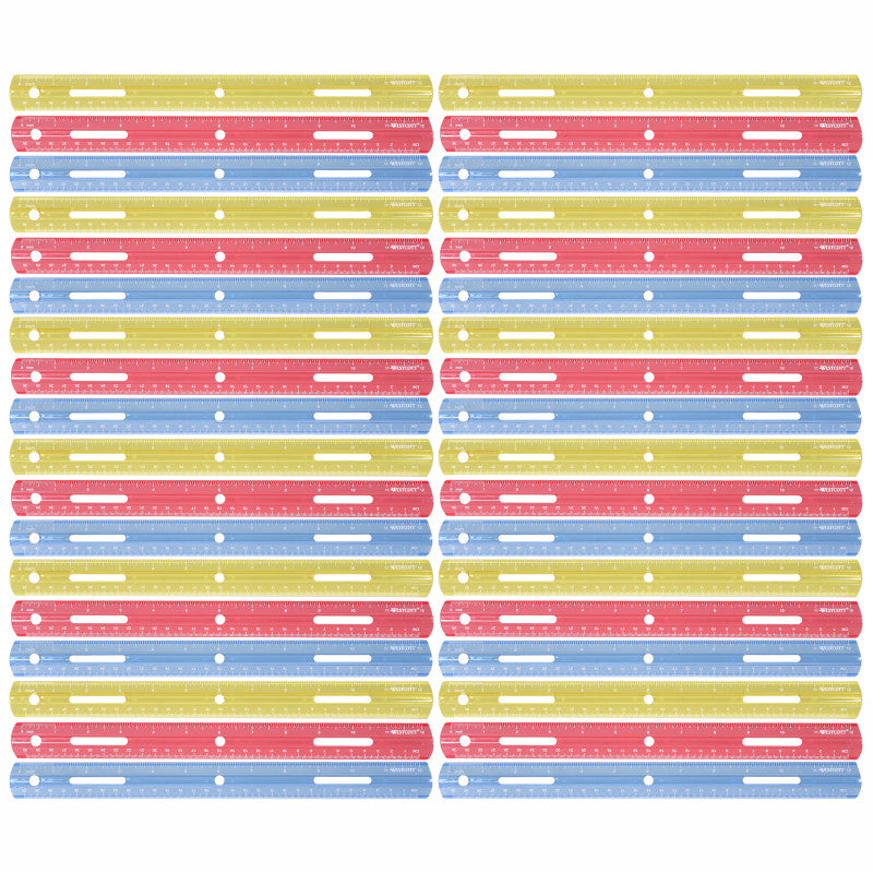 WESTCOTT - Plastic Ruler, 12", Pack of 36